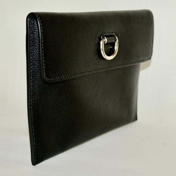 NWT BURBERRY PATTON D RING LEATHER CLUTCH WITH SMALL WALLET - Picture 2 of 9
